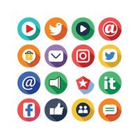 Social Media Icon Set Collection for Websites and Mobile Applications vector