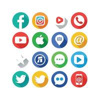 Social Media Icon Set Collection for Websites and Mobile Applications vector