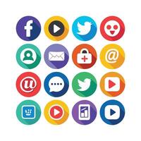 Social Media Icon Set Collection for Websites and Mobile Applications vector