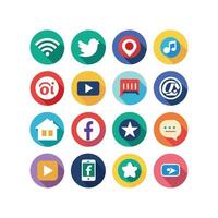 Social Media Icon Set Collection for Websites and Mobile Applications vector