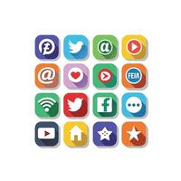 Social Media Icon Set Collection for Websites and Mobile Applications vector