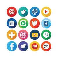 Social Media Icon Set Collection for Websites and Mobile Applications vector