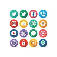 Social Media Icon Set Collection for Websites and Mobile Applications vector