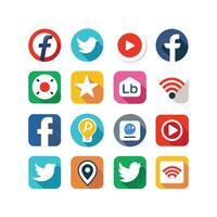 Social Media Icon Set Collection for Websites and Mobile Applications vector