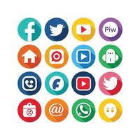 Social Media Icon Set Collection for Websites and Mobile Applications vector