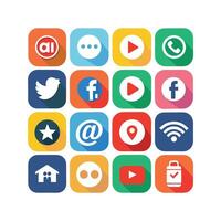 Social Media Icon Set Collection for Websites and Mobile Applications vector