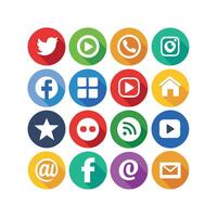 Social Media Icon Set Collection for Websites and Mobile Applications vector