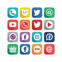 Social Media Icon Set Collection for Websites and Mobile Applications vector