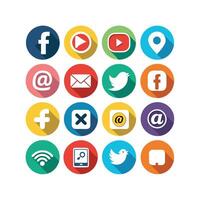 Social Media Icon Set Collection for Websites and Mobile Applications vector