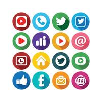 Social Media Icon Set Collection for Websites and Mobile Applications vector