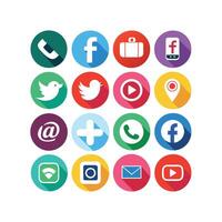 Social Media Icon Set Collection for Websites and Mobile Applications vector