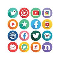 Social Media Icon Set Collection for Websites and Mobile Applications vector
