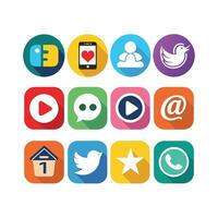 Social Media Icon Set Collection for Websites and Mobile Applications vector