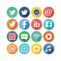 Social Media Icon Set Collection for Websites and Mobile Applications vector