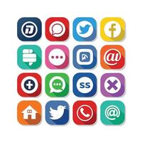 Social Media Icon Set Collection for Websites and Mobile Applications vector