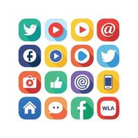 Social Media Icon Set Collection for Websites and Mobile Applications vector