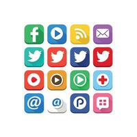 Social Media Icon Set Collection for Websites and Mobile Applications vector