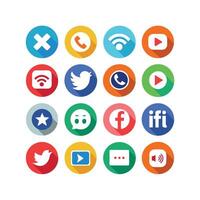 Social Media Icon Set Collection for Websites and Mobile Applications vector