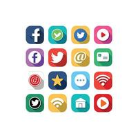 Social Media Icon Set Collection for Websites and Mobile Applications vector