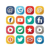 Social Media Icon Set Collection for Websites and Mobile Applications vector