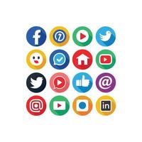 Social Media Icon Set Collection for Websites and Mobile Applications vector