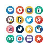 Social Media Icon Set Collection for Websites and Mobile Applications vector