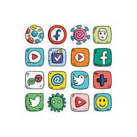 Social Media Icon Set Collection for Websites and Mobile Applications vector