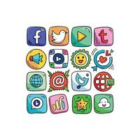 Social Media Icon Set Collection for Websites and Mobile Applications vector
