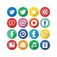 Social Media Icon Set Collection for Websites and Mobile Applications vector