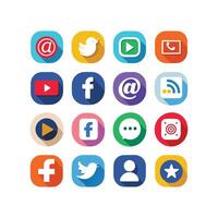 Social Media Icon Set Collection for Websites and Mobile Applications vector