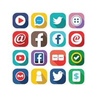 Social Media Icon Set Collection for Websites and Mobile Applications vector