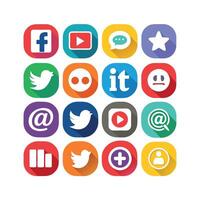 Social Media Icon Set Collection for Websites and Mobile Applications vector