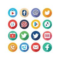 Social Media Icon Set Collection for Websites and Mobile Applications vector