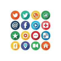 Social Media Icon Set Collection for Websites and Mobile Applications vector