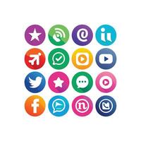 Social Media Icon Set Collection for Websites and Mobile Applications vector