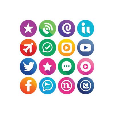 Social Media Icon Set Collection for Websites and Mobile Applications