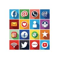 Social Media Icon Set Collection for Websites and Mobile Applications vector