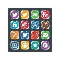 Social Media Icon Set Collection for Websites and Mobile Applications vector