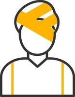 Head Injury Line Two Color Icon vector
