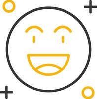 Happy Line Two Color Icon vector