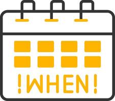 When Line Two Color Icon vector