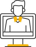OnLine Two Color Tutoring Line Two Color Icon vector