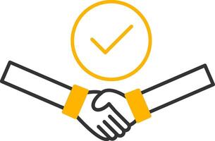 Handshake Deal Done Line Two Color Icon vector