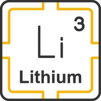 Lithium Line Two Color Icon vector