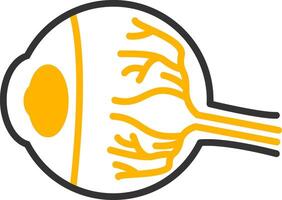 Eye Ball Line Two Color Icon vector