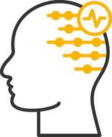 Electroencephalogram Line Two Color Icon vector