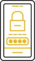 Password Lock Line Two Color Icon vector