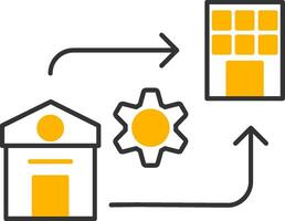 Hybrid Work Line Two Color Icon vector