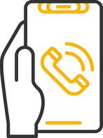 Phone Call Line Two Color Icon vector