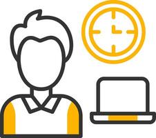 Working Hours Line Two Color Icon vector